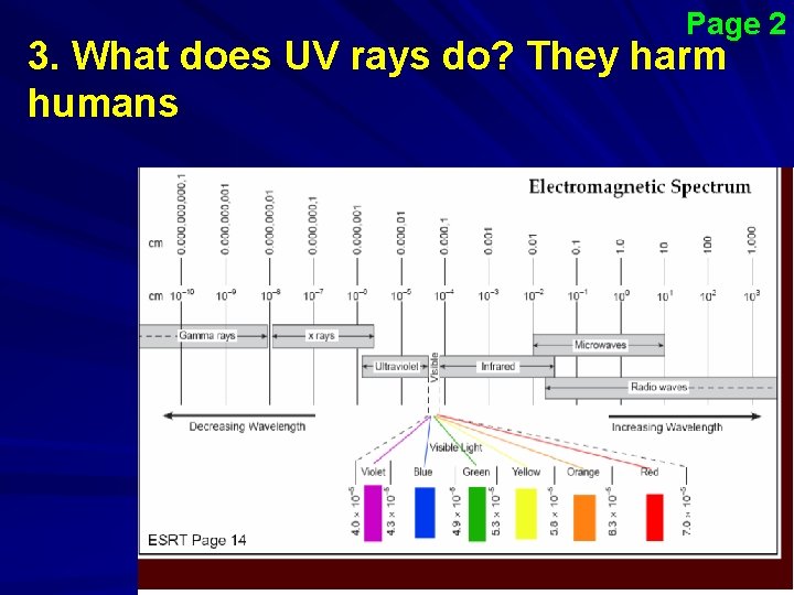 Page 2 3. What does UV rays do? They harm humans 