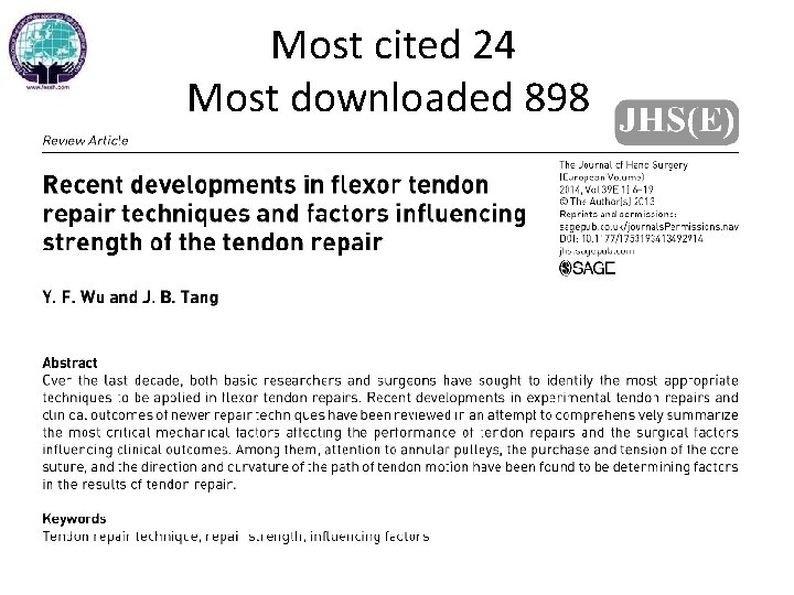 Most cited 24 Most downloaded 898 
