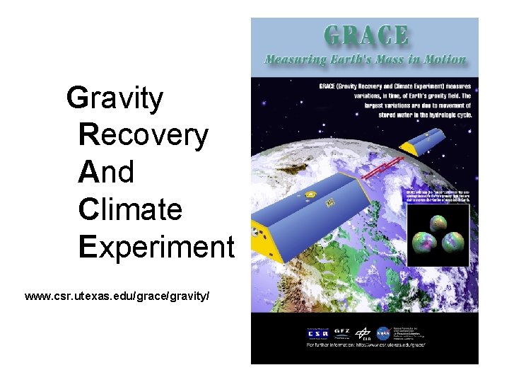 Gravity Recovery And Climate Experiment www. csr. utexas. edu/grace/gravity/ 