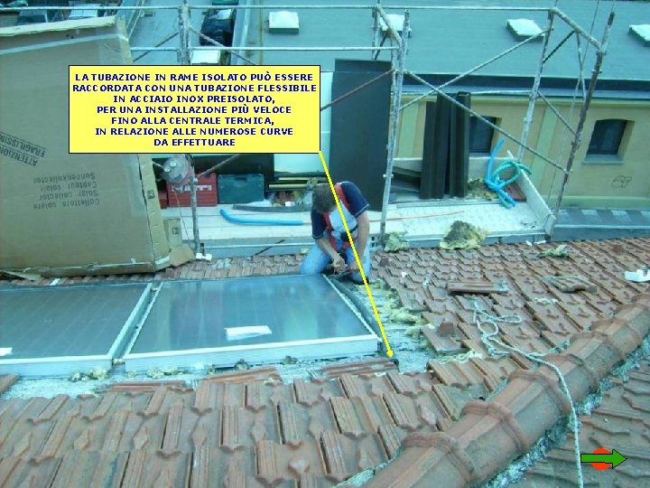 LA TUBAZIONE IN RAME ISOLATO PUÒ ESSERE RACCORDATA CON UNA TUBAZIONE FLESSIBILE IN ACCIAIO LA TUBAZIONE IN RAME ISOLATO PUÒ ESSERE RACCORDATA CON UNA TUBAZIONE FLESSIBILE IN ACCIAIO