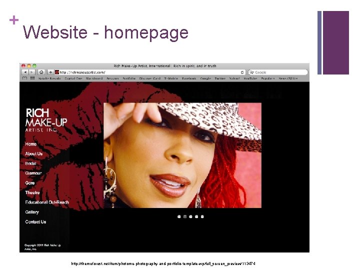 + Website - homepage http: //themeforest. net/item/photome-photography-and-portfolio-template-wp/full_screen_preview/113474 