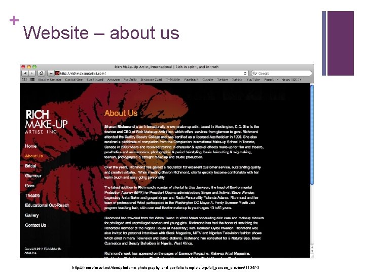 + Website – about us http: //themeforest. net/item/photome-photography-and-portfolio-template-wp/full_screen_preview/113474 