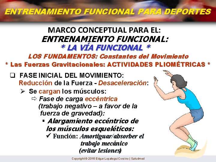 ENTRENAMIENTO FUNCIONAL PARA DEPORTES MARCO CONCEPTUAL PARA EL: ENTRENAMIENTO FUNCIONAL: * LA VÍA FUNCIONAL