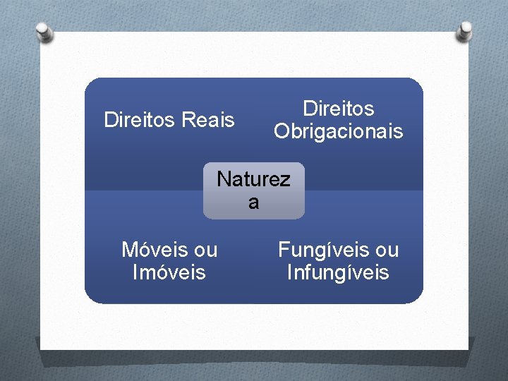 Direitos Reais Direitos Obrigacionais Naturez a Móveis ou Imóveis Fungíveis ou Infungíveis 