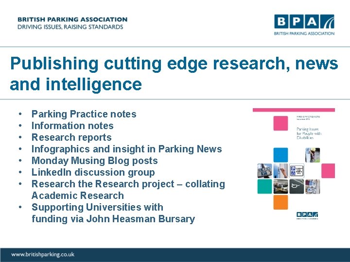 Publishing cutting edge research, news and intelligence • • Parking Practice notes Information notes
