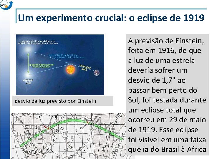 Um experimento crucial: o eclipse de 1919 desvio da luz previsto por Einstein A