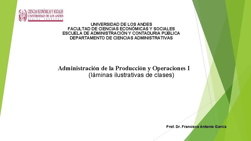 UNIVERSIDAD DE LOS ANDES FACULTAD DE CIENCIAS ECONMICAS