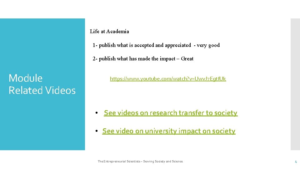 Life at Academia 1 - publish what is accepted and appreciated - very good