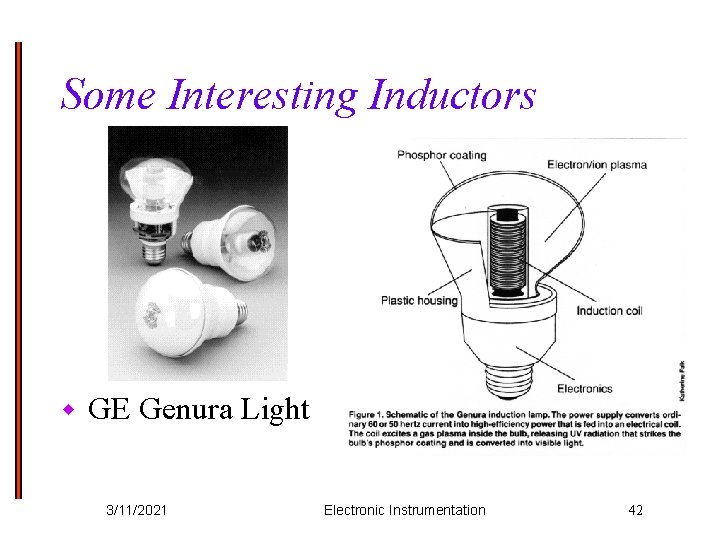 Some Interesting Inductors w GE Genura Light 3/11/2021 Electronic Instrumentation 42 