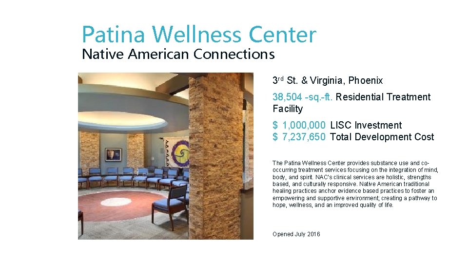 Patina Wellness Center Native American Connections 3 rd St. & Virginia, Phoenix 38, 504