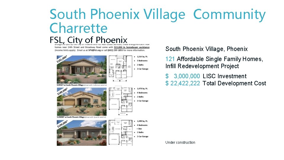 South Phoenix Village Community Charrette FSL, City of Phoenix South Phoenix Village, Phoenix 121