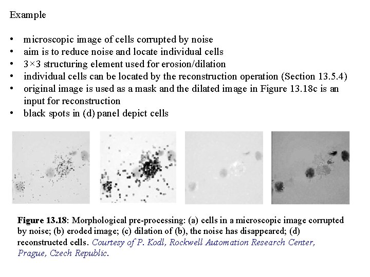 Example • • • microscopic image of cells corrupted by noise aim is to Example • • • microscopic image of cells corrupted by noise aim is to