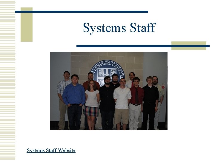 Systems Staff Website 