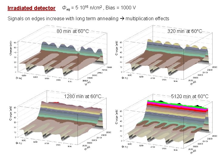 Irradiated detector Φeq = 5· 1015 n/cm 2 , Bias = 1000 V Signals