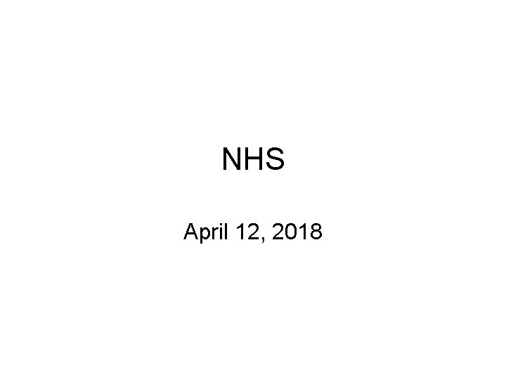 NHS April 12, 2018 