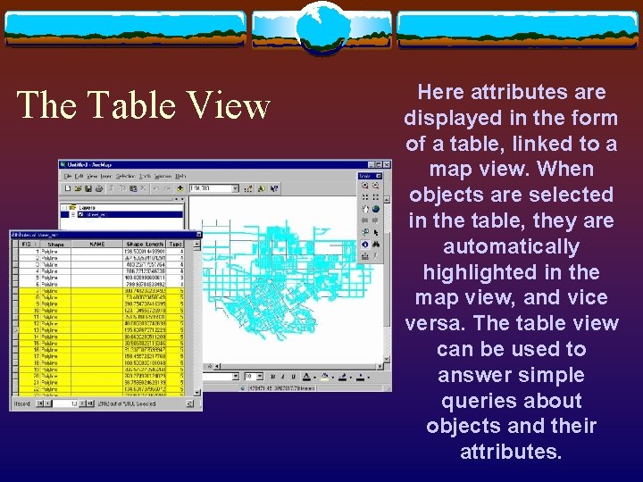 The Table View Here attributes are displayed in the form of a table, linked