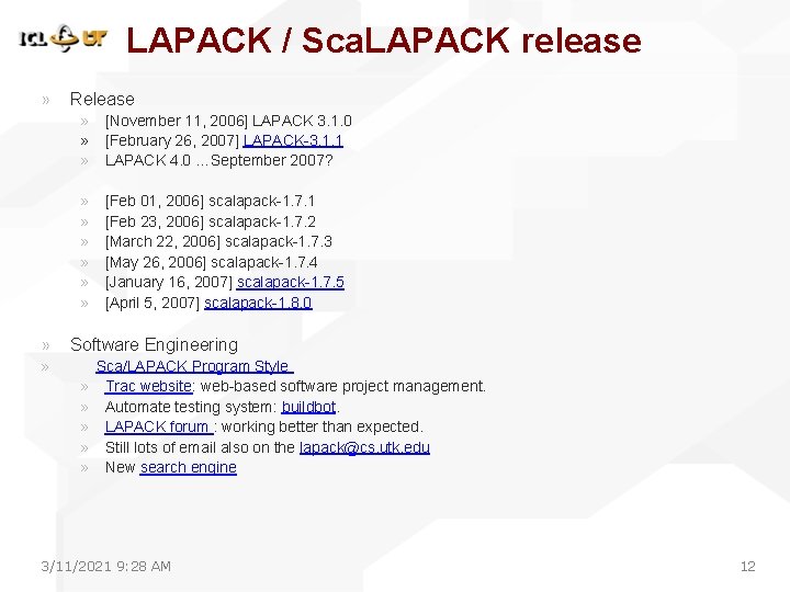 LAPACK / Sca. LAPACK release » Release » [November 11, 2006] LAPACK 3. 1.