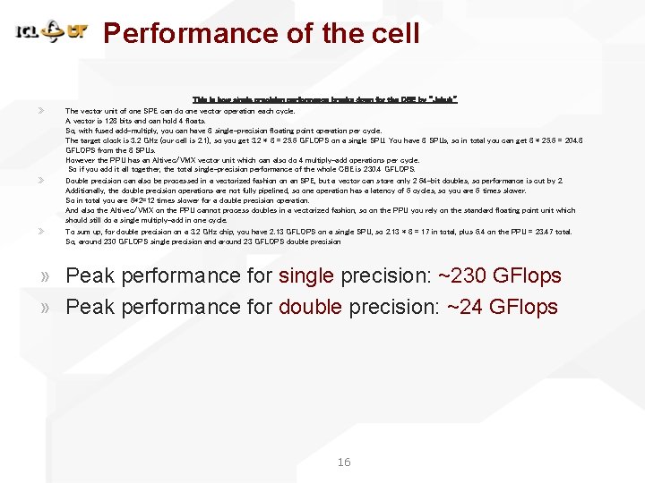 Performance of the cell » » » This is how single precision performance breaks Performance of the cell » » » This is how single precision performance breaks