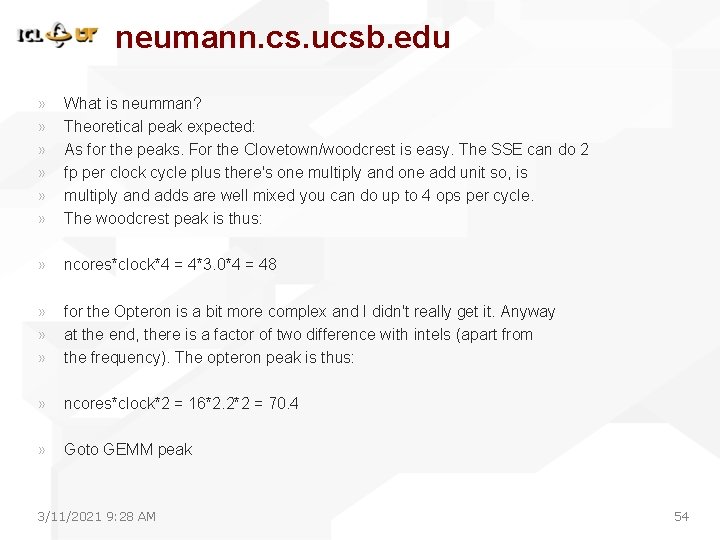 neumann. cs. ucsb. edu » » » What is neumman? Theoretical peak expected: As neumann. cs. ucsb. edu » » » What is neumman? Theoretical peak expected: As