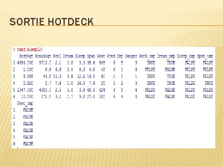 SORTIE HOTDECK 