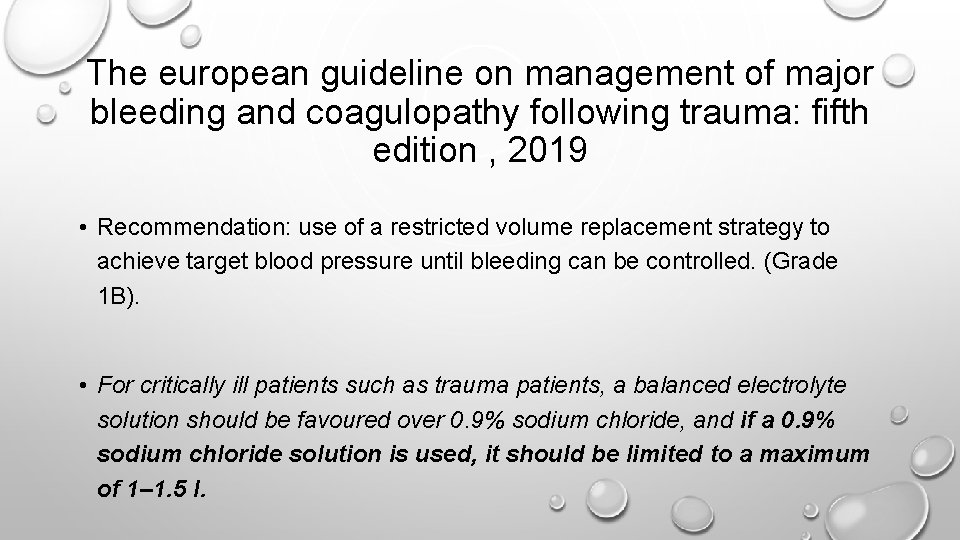 The european guideline on management of major bleeding and coagulopathy following trauma: fifth edition