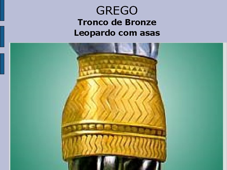 GREGO Tronco de Bronze Leopardo com asas 