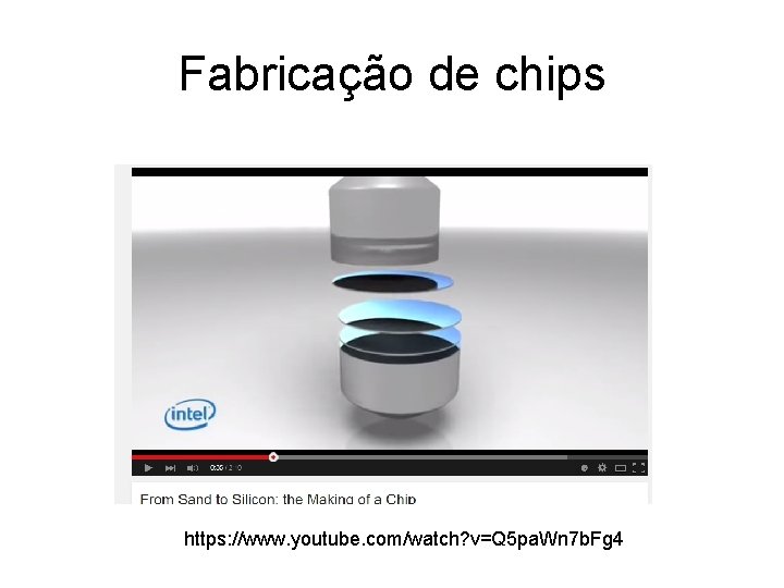 Fabricação de chips https: //www. youtube. com/watch? v=Q 5 pa. Wn 7 b. Fg