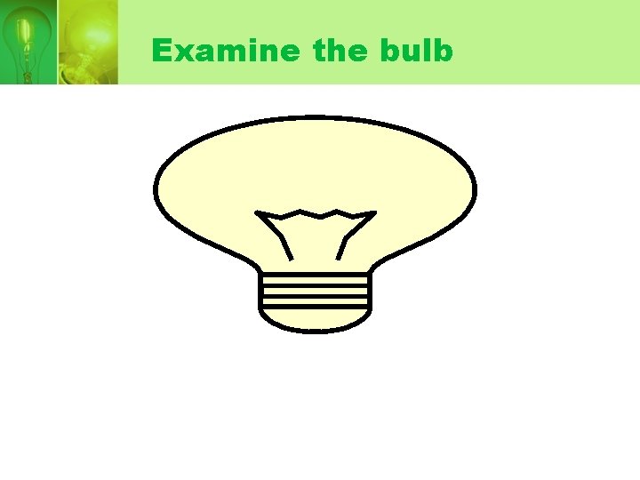 Examine the bulb 