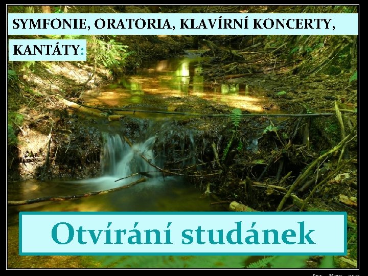 SYMFONIE, ORATORIA, KLAVÍRNÍ KONCERTY, KANTÁTY: Otvírání studánek 