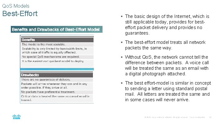 Qo. S Models Best-Effort § The basic design of the Internet, which is still