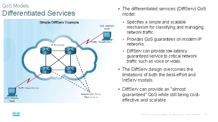 Qo. S Models Differentiated Services § The differentiated services (Diff. Serv) Qo. S model: