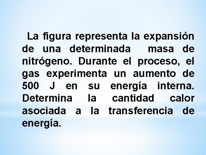 La figura representa la expansión de una determinada masa de nitrógeno. Durante el proceso, La figura representa la expansión de una determinada masa de nitrógeno. Durante el proceso,