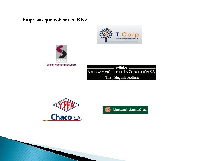 Empresas que cotizan en BBV 