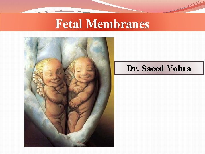 Fetal Membranes Dr. Saeed Vohra 