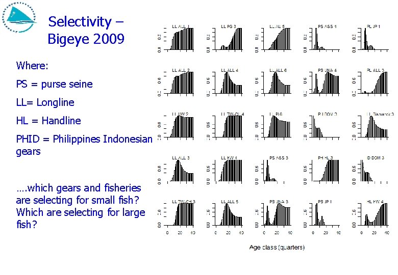 Selectivity – Bigeye 2009 Where: PS = purse seine LL= Longline HL = Handline