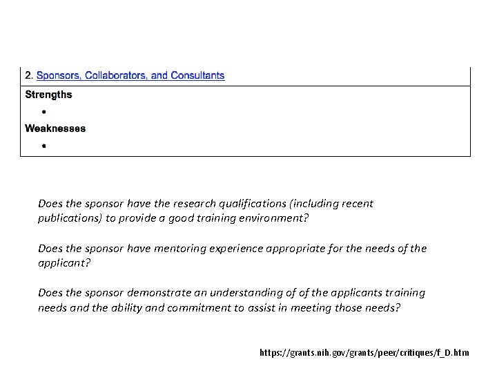 Does the sponsor have the research qualifications (including recent publications) to provide a good