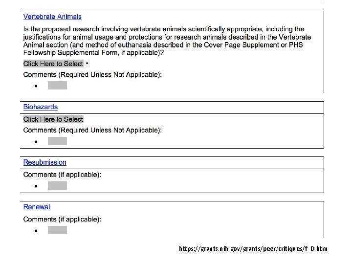 https: //grants. nih. gov/grants/peer/critiques/f_D. htm 