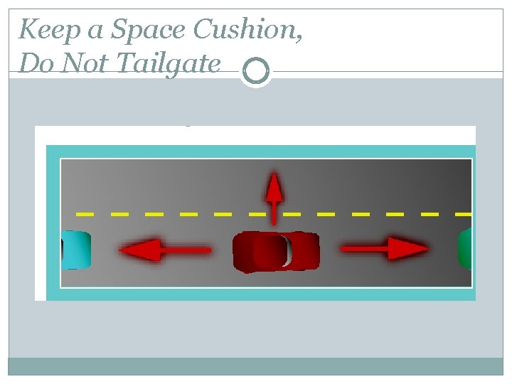 Keep a Space Cushion, Do Not Tailgate 