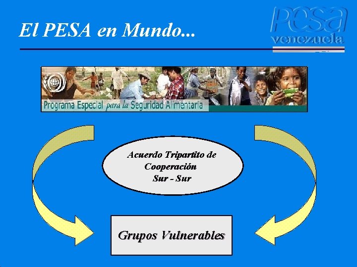 El PESA en Mundo. . . Acuerdo Tripartito de Cooperación Sur - Sur Grupos