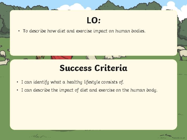 LO: • To describe how diet and exercise impact on human bodies. Success Criteria