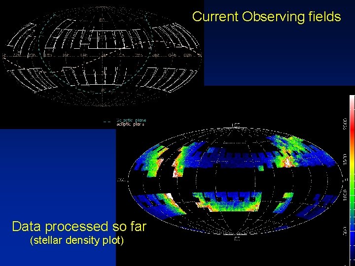 Current Observing fields Data processed so far (stellar density plot) 