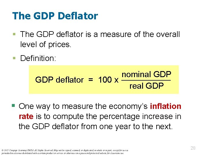 The GDP Deflator § The GDP deflator is a measure of the overall level