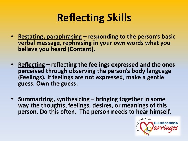 Reflecting Skills 