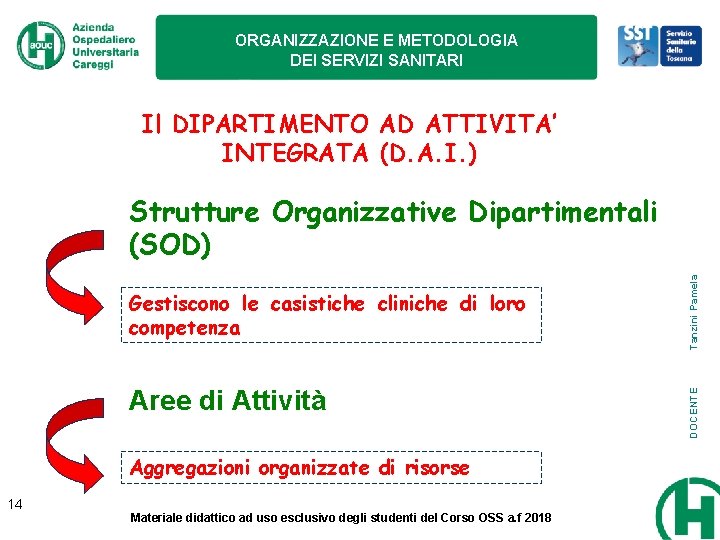 ORGANIZZAZIONE E METODOLOGIA DEI SERVIZI SANITARI Il DIPARTIMENTO AD ATTIVITA’ INTEGRATA (D. A. I. ORGANIZZAZIONE E METODOLOGIA DEI SERVIZI SANITARI Il DIPARTIMENTO AD ATTIVITA’ INTEGRATA (D. A. I.
