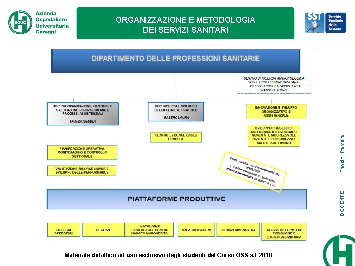 DOCENTE Tanzini Pamela ORGANIZZAZIONE E METODOLOGIA DEI SERVIZI SANITARI Materiale didattico ad uso esclusivo DOCENTE Tanzini Pamela ORGANIZZAZIONE E METODOLOGIA DEI SERVIZI SANITARI Materiale didattico ad uso esclusivo