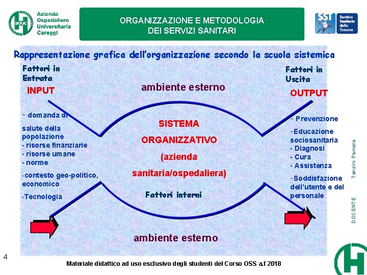 ORGANIZZAZIONE E METODOLOGIA DEI SERVIZI SANITARI Rappresentazione grafica dell’organizzazione secondo la scuola sistemica - ORGANIZZAZIONE E METODOLOGIA DEI SERVIZI SANITARI Rappresentazione grafica dell’organizzazione secondo la scuola sistemica -