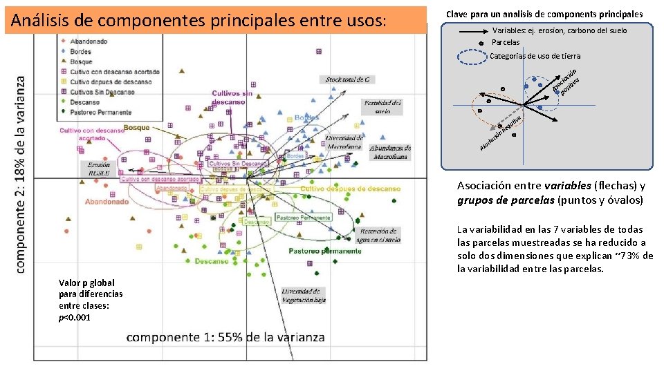 Análisis de componentes principales entre usos: Clave para un analisis de components principales Variables: