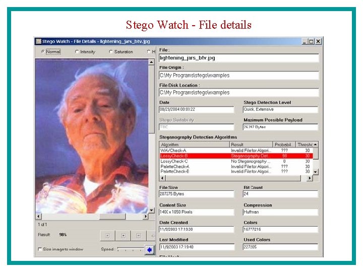 Stego Watch - File details 