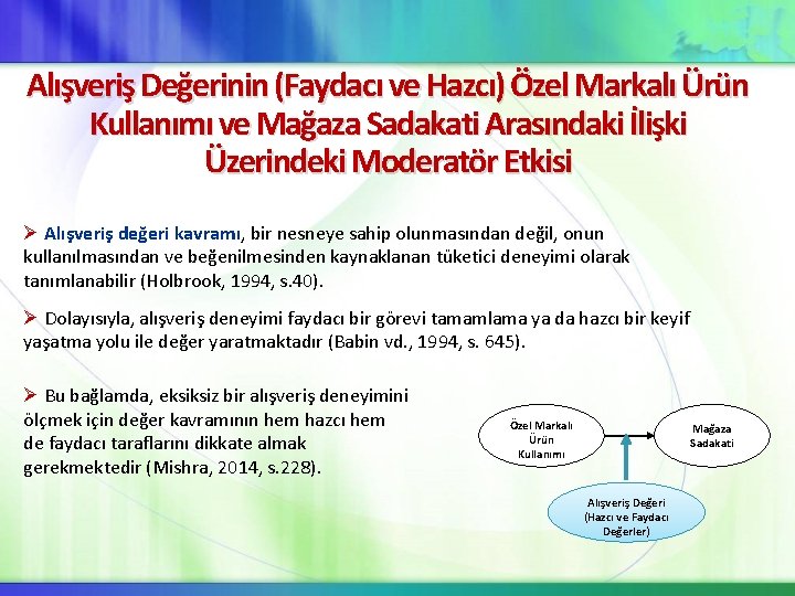 Alışveriş Değerinin (Faydacı ve Hazcı) Özel Markalı Ürün Kullanımı ve Mağaza Sadakati Arasındaki İlişki