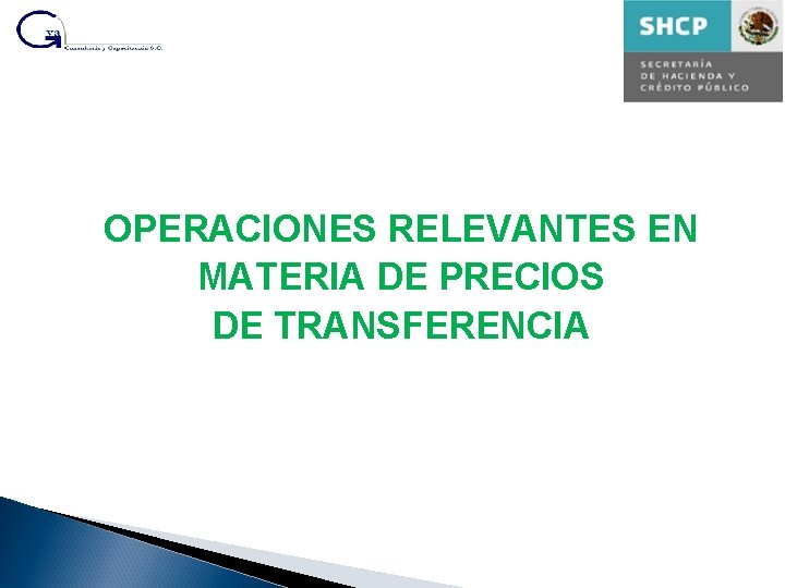 OPERACIONES RELEVANTES EN MATERIA DE PRECIOS DE TRANSFERENCIA 